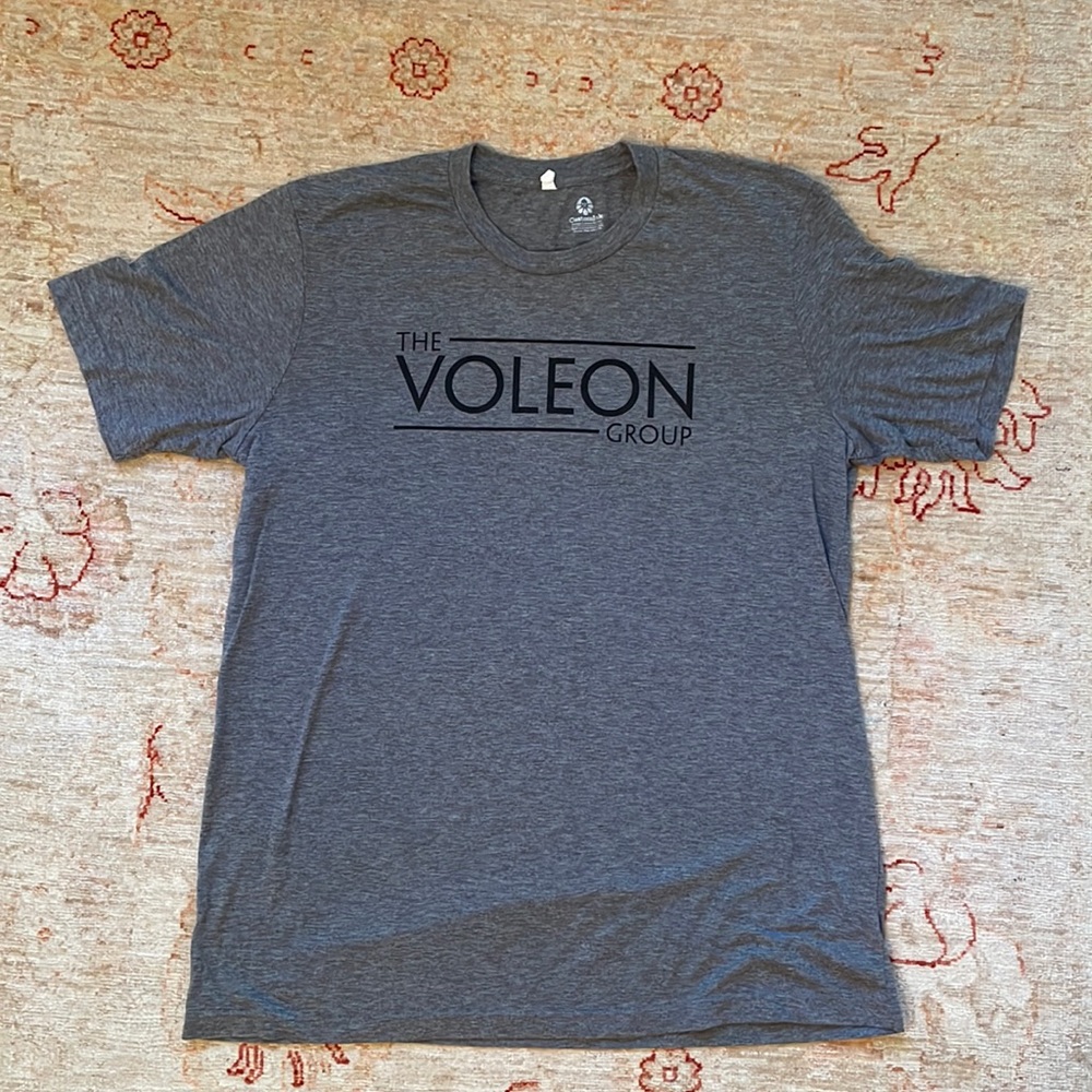 Voleon Group t shirt grey black xl mens Canvas soft EUC stretch money investor